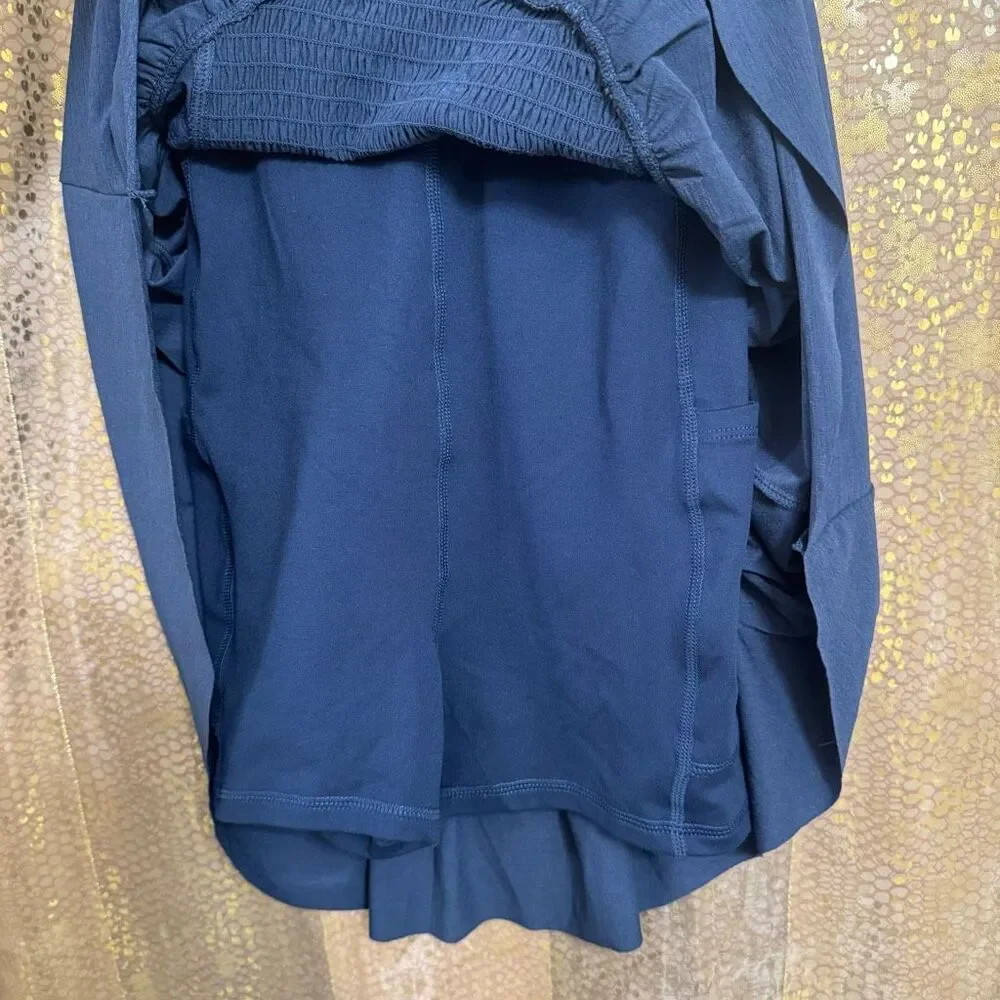 Free People Movement Smockin Hot Navy Blue Dress Shorts Small NWOT